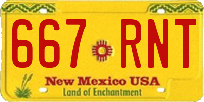 NM license plate 667RNT