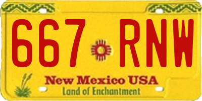 NM license plate 667RNW