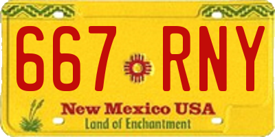 NM license plate 667RNY