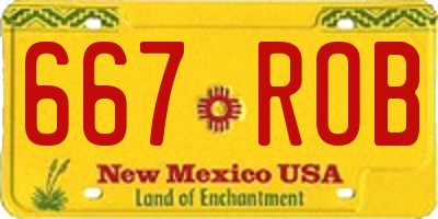 NM license plate 667ROB