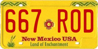 NM license plate 667ROD