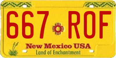 NM license plate 667ROF