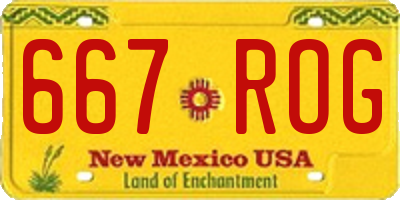 NM license plate 667ROG
