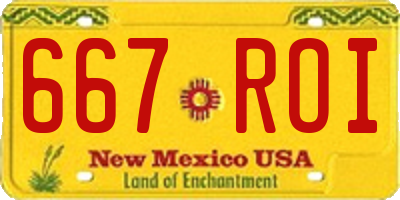 NM license plate 667ROI