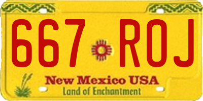 NM license plate 667ROJ