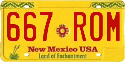 NM license plate 667ROM