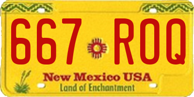 NM license plate 667ROQ