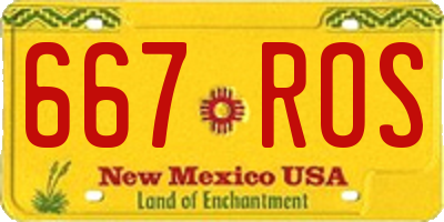NM license plate 667ROS
