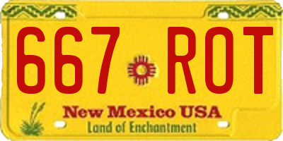 NM license plate 667ROT
