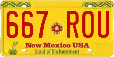 NM license plate 667ROU