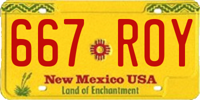 NM license plate 667ROY
