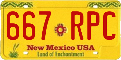 NM license plate 667RPC