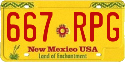NM license plate 667RPG
