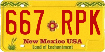 NM license plate 667RPK