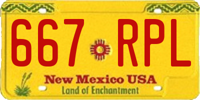 NM license plate 667RPL