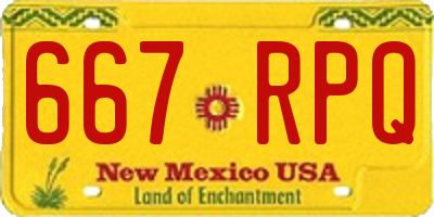 NM license plate 667RPQ