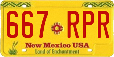 NM license plate 667RPR
