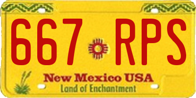 NM license plate 667RPS