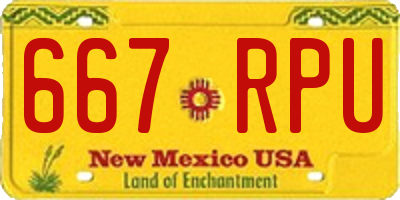 NM license plate 667RPU
