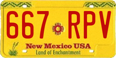 NM license plate 667RPV