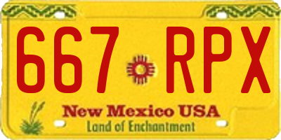 NM license plate 667RPX