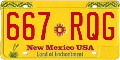 NM license plate 667RQG