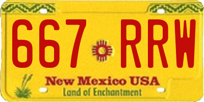 NM license plate 667RRW