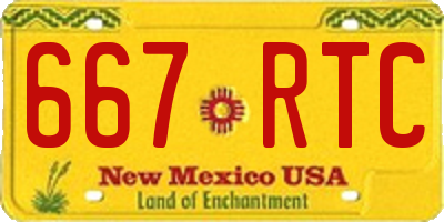 NM license plate 667RTC