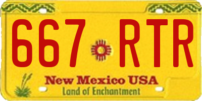 NM license plate 667RTR