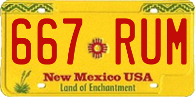 NM license plate 667RUM