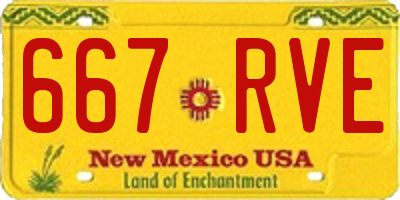 NM license plate 667RVE