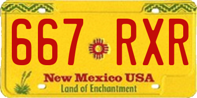 NM license plate 667RXR