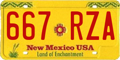 NM license plate 667RZA
