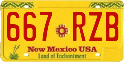 NM license plate 667RZB