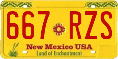 NM license plate 667RZS