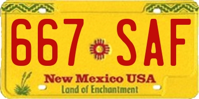 NM license plate 667SAF