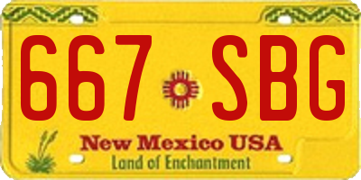 NM license plate 667SBG