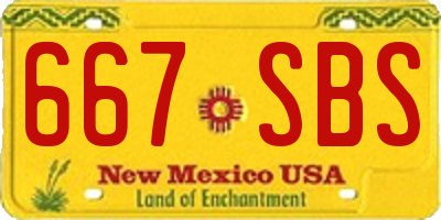 NM license plate 667SBS
