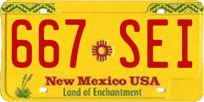 NM license plate 667SEI