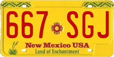 NM license plate 667SGJ