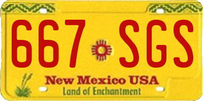 NM license plate 667SGS