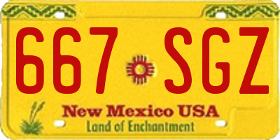NM license plate 667SGZ
