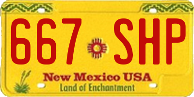 NM license plate 667SHP