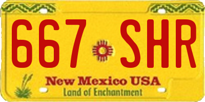 NM license plate 667SHR