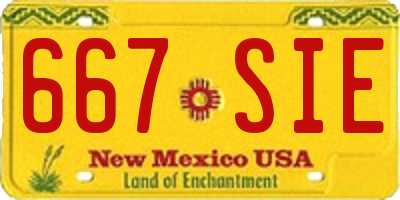 NM license plate 667SIE