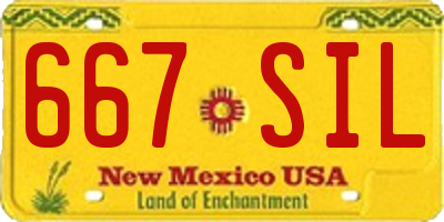 NM license plate 667SIL