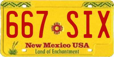 NM license plate 667SIX