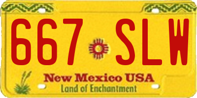 NM license plate 667SLW
