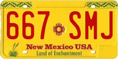 NM license plate 667SMJ