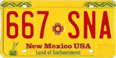 NM license plate 667SNA